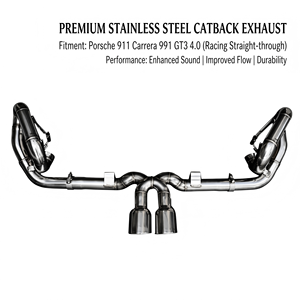 Sistema de Escape Catback Vortex SS304 Racing Center Exit para Porsche 911 Carrera 991 GT3 4.0L 2014-2019, Kit de Tuning de Alto Rendimiento - Product Image 1