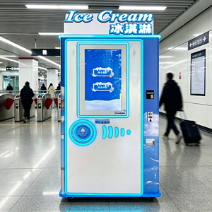 Máquina expendedora de helados soft de autoservicio con pantalla táctil de 32 pulgadas, 220V 50/60Hz, quiosco exterior de China - Product Image 1