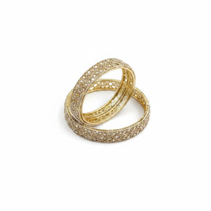 Gold Plated Alloy Fashion Jewelry <b>Set</b> with <b>Crystal</b> Stone Pearls Bangles for Women Elegant Collection Wedding Festival Party Gift - Product Image 2