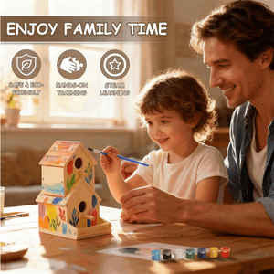 Best verkochte vogelhuisje kinderhoutbewerkingsset DIY houtbewerking bouwprojecten houten vogelhuisje - Product Image 4
