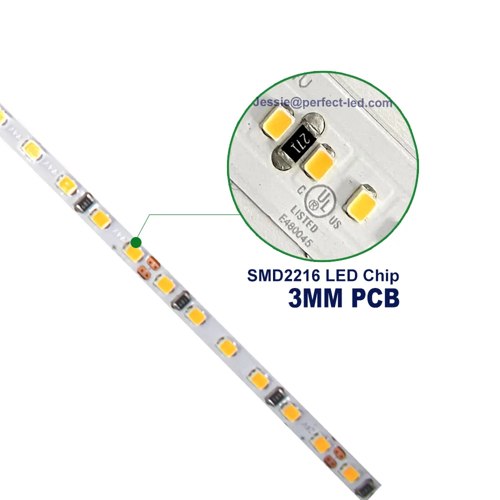 高CRILEDストリップ在庫あり卸売24V超高輝度薄型フレックス2216フレキシブルLEDストリップライト180 LEDルースティラシンタLED