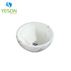 Yesson Design moderne en céramique évier de salle de bain <span class=keywords><strong>WC</strong></span> comptoir lavabo à main évier commercial bol en noir mat et blanc <span class=keywords><strong>pour</strong></span> hôtels - Product Image 3
