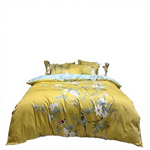 230*270 cm 3 PCS Customized Quality Simple Plant Woven Printed Bed Sheet Set <b>Flat</b> Sheet Pillowcases 300tc Polyester/Cotton - Product Image 3