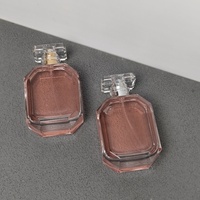 Flacons de parfum vides de luxe octogonaux personnalisés de 100 ml, en verre épais, avec bouchon en acrylique cristallin, OEM ODM