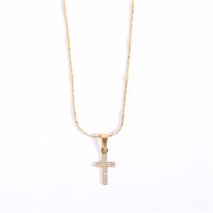 Hot Selling New Products Gold Plated Cz Zircon <b>Cross</b> Pendant Necklace - Product Image 1