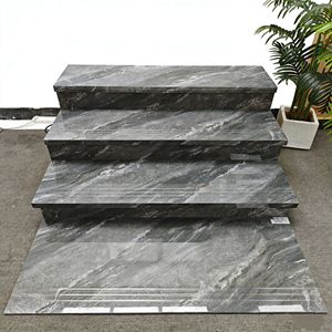 Piastrelle per Scale in Porcellana Effetto Marmo con Illuminazione Integrata, Gradini e Alzate Personalizzabili con Scanalature per Ville - Product Image 2