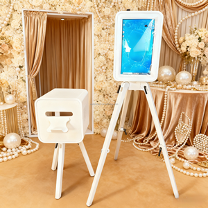 Nieuwe vintage fotohokje in houten stijl voor <span class=keywords><strong>iPad</strong></span> & DSLR camera's, capaciteit 15 personen, self-service print, kleuraanpassing mogelijk - Product Image 1
