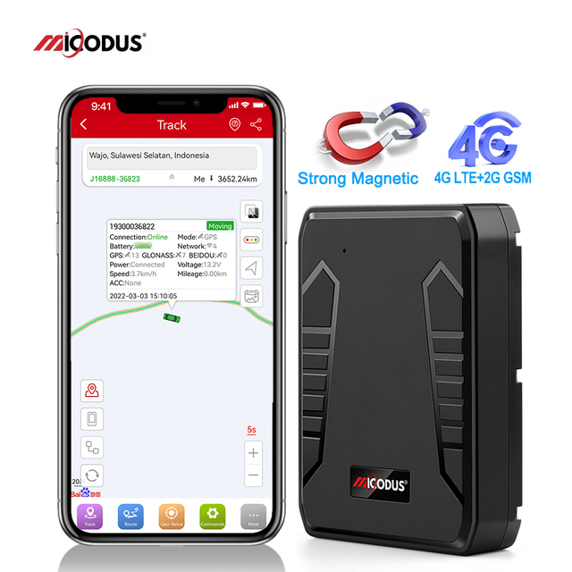 MiCODUS ML808G Strong Magnet Wireless Waterproof 10000mAh Asset Cargo Gps Locator Car Tracking Device 4G Magnetic Gps Tracker