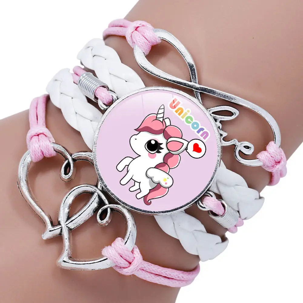 Unicorn Braided Kids Bracelet for Girls Friendship Bracelets Jewelry Multi-layer Charm Bracelet Fashion Jewelry