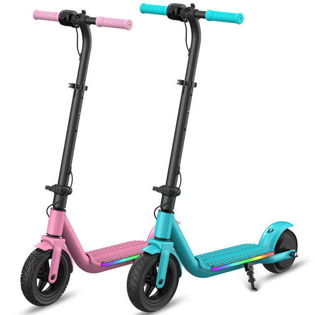 Adjustable Height Electric Kids Scooters 6inch 150W Aluminum Alloy With Colorful LED Lights UL2272 Certificated