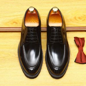 Dernier modèle de chaussures pour hommes en cuir, bout rond, faites à la main, imperméables, pour occasions formelles, mariage, automne - Product Image 1