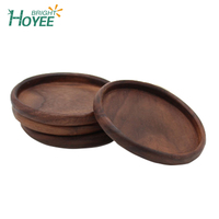 Vente en gros de coussin pour tasse en bois de noyer coussin pour tasse japonaise coussin isolant pour table à manger personnalisation noire