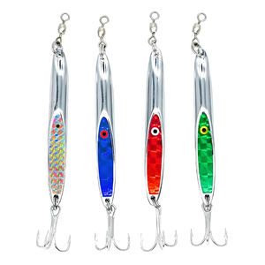 Leurre en métal Flutter Spoon pour la pêche à la traîne en mer et la pêche en eau salée, leurre à spinner en ligne pour la pêche au bar/à la truite avec hameçons, leurre de pêche en métal - Product Image 3