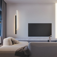 Applique murale LED linéaire architecturale de luxe, dimmable, minimaliste, longue bande lumineuse pour fond TV, canapé, décoration de salon