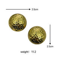 Boucles d'oreilles clous rétro françaises pour femmes, plaquées or, en acier inoxydable martelé, accessoire de mode