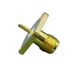 4 delik 12.7mm SQ flanş paneli 50ohm SMA dişi Jack RF koaksiyel konnektör yuvası ile