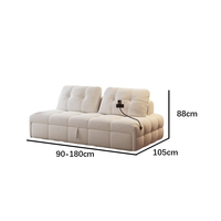 Canapé-lit moderne convertible en tissu capitonné, pliable et extensible, pour le salon, l'hôtel et la chambre à coucher.