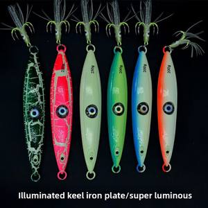 Leurre <span class=keywords><strong>de</strong></span> pêche en métal pour la pêche en haute mer, 80g-300g, lumineux à LED, type queue <span class=keywords><strong>de</strong></span> poisson, pour marlin - Product Image 2