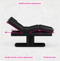 Nouveau Lit de Massage Professionnel Salon de Beauté Lit Électrique pour Soins du Visage et des Cils Luxe Réglable en Hauteur 3 Moteurs Marron Lit de Massage Facial