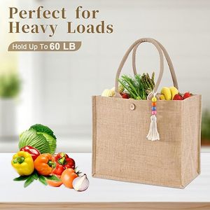 Promotional Shopping Travel Gifts Wedding Kitchen Diy Reusable <b>Tote</b> Inner Bags Small Jute Bag With <b>Zip</b> - Product Image 3