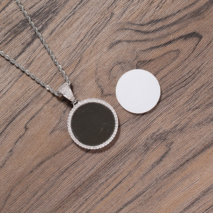 PP06 Hip Hop <strong>Photo</strong> <strong>Pendant</strong> with Rope Chain Brass Micro Pave with CZ Stones Necklace Jewelry for Men and Women - Product Image 3