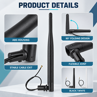 Antenne pliable personnalisée en caoutchouc pour câble, 4G LTE GSM WiFi 2.4GHz 5.8GHz IPEX SMA 3-10dBi