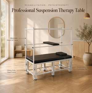 Table de thérapie par suspension réglable pour physiothérapie et rééducation, cadre en acier blanc, rembourrée, vente en gros, OEM, personnalisable - Product Image 1
