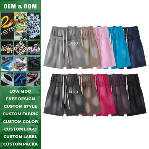 Pantalones Cortos para Hombre de Tela de Lana de 320G, Estilo Vintage, Servicio OEM, Doble Cintura, Lavado con Spray, Efecto Desgastado - Product Image 2