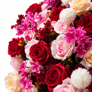 USA Lagerbestand Großhandel Burgunderrote Künstliche Blumenwand-Kulisse für Hochzeitslocations, Event-Dekorateure und Partyvermietungsunternehmen - Product Image 3