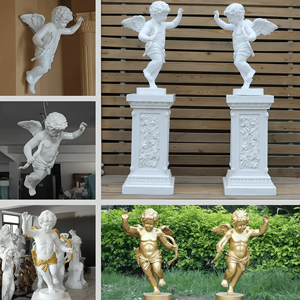 Scultura europea di angelo di tiro con l'arco di cupido in materiale in fibra di vetro per l'ornamento dell'hotel del cortile modella il prodotto - Product Image 6