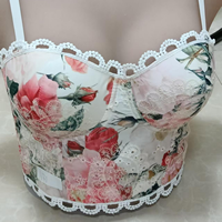 Top Corto Sexy con Estampado Floral para Mujer, Corsé de Malla Transparente, Top Corto con Estampado de Serpiente, Estilo Y2K