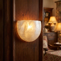 Applique murale moderne en coquille de Capiz naturelle, lampe de luxe en métal pour villa, salon, couloir, décoration intérieure