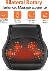 Eveekon <span class=keywords><strong>2026</strong></span> Cojín de Masaje Eléctrico para Espalda, Almohada de Masaje Inalámbrica para Silla de Coche y Uso Doméstico para Aliviar el Dolor - Product Image 3