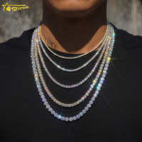 Offre Spéciale – Prêt à Expédier – Collier Moissanite VVS en Argent S925 Plaqué Or – Chaîne Tennis – Bijoux Fins – Prix de Gros