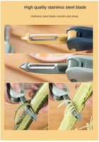 Éplucheur de cuisine simple et créatif 2026, multifonctionnel, pliable, à double lame, couteau à éplucher, râpe à carottes et concombres