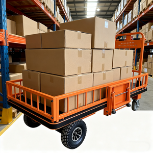 Customizable Heavy-Duty Electric Warehouse Truck 500kg Wheelbarrow Heavy Duty Four-Wheel PU Steel <strong>Platform</strong> <strong>Storage</strong> Hand <strong>Carts</strong> - Product Image 6