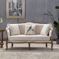 Amerikanisches Landhaus-Retro-Sofa aus Massivholz im pastoralen französischen Stil, Fotostudio-Möbel für Homestay, luxuriöse Beleuchtung für das Wohnzimmer