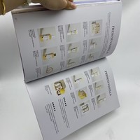 Brochure de catalogue de bijoux A5 à couverture souple, impression offset personnalisée, piqûre à cheval, format passeport, vente en gros