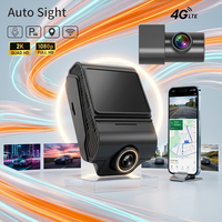 Cámara para Auto 2K con Doble Lente Delantera y Trasera 1080P, Compatible con 4G, GPS y WIFI, Sensor G, Grabación en Bucle, Monitoreo de Estacionamiento