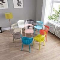Chaise de salle à manger en plastique moderne et durable, surface lisse, dossier ergonomique, design léger pour la maison et le parc, vente en gros disponible