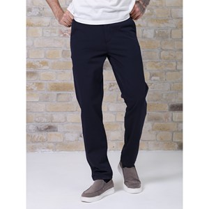 Men Fashion Straight <b>Chino</b> Trousers Dark Blue Casual <b>Elastic</b> <b>Waist</b> Fall Winter - Product Image 4