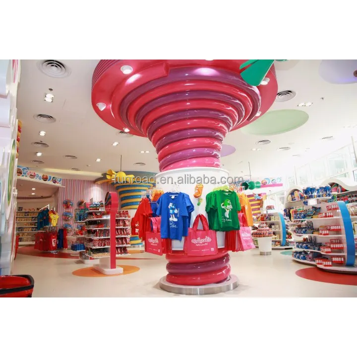Funroad Bespoke High Glossy Painting Toy Shop Display Design Candy Toy Store Display Showcase Counter Design