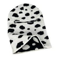 Balaclava Motif Sapi Biru Grosir, Logo Kustom Jacquard, Pola Hewan Rajut, Masker Ski, Masker Wajah Hangat Musim Dingin, Kupluk untuk Pabrik