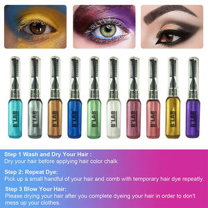 Stylo de teinture capillaire de marque privée pour cheveux peigne à craie 10 couleurs <span class=keywords><strong>Mascara</strong></span> de teinture de couleur temporaire pour enfants craie de couleur de cheveux lavable pour fête - Product Image 4