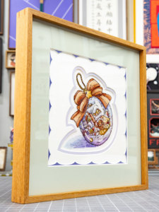 Ludaye High-end Custom-made Eco-friendly Handmade Creative Square Teak Vertical Wall Mount Photo Frame Cross-stitch Giclee Print - Product Image 6