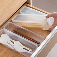 Cuisine en plastique transparent Spaghetti pâtes nouilles organisateur conteneurs boîte de rangement des aliments