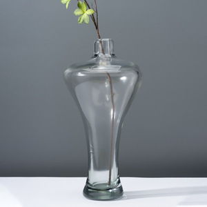 New Transparent Narrow Mouthed Floor <b>Standing</b> Glass <b>Vase</b> for Home Decoration Expensive Glass - Product Image 1
