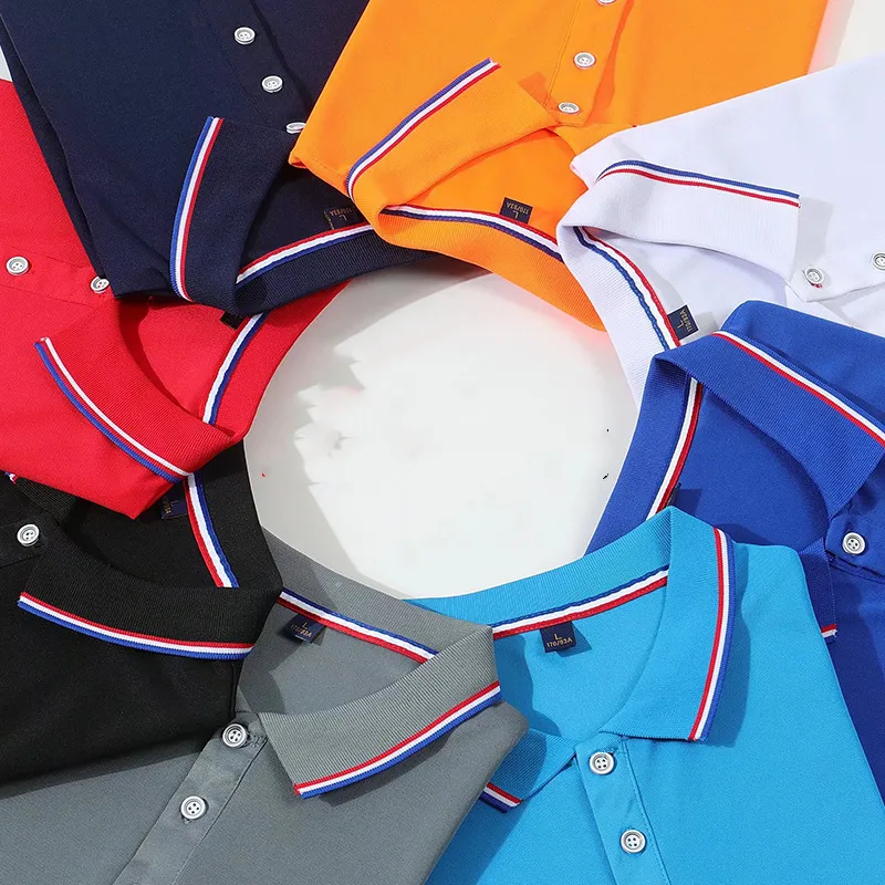 Herren Sommer Baumwolle Polos hirt gedruckt Logo Eis Seide T-Shirt Firmen kleidung einfarbig Kurzarm Herren T-Shirt Arbeiter