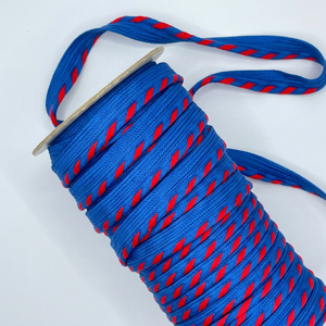 Wholesale 10mm Red 100% Polyester Braided Lurex Flat Cords Eco-Friendly Home Textile Garment Shoe Trim <b>Bags</b> 100Y/Roll - Product Image 2