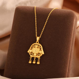 Colgante de Cobre con Diamantes, Diseño Deportivo de Bambú, Método Antiguo, Colgante Hueco, Campana de <span class=keywords><strong>la</strong></span> Paz, Amuleto de <span class=keywords><strong>la</strong></span> Fortuna, Collar Ruyi, Longitud de 31-40cm - Product Image 2